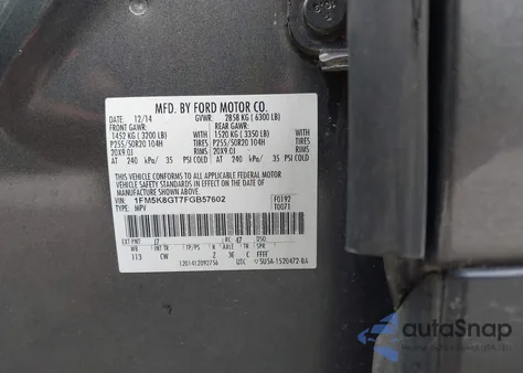 2015 Ford Explorer Sport z USA, uszkodzony, nr VIN 1FM5K8GT7FGB57602